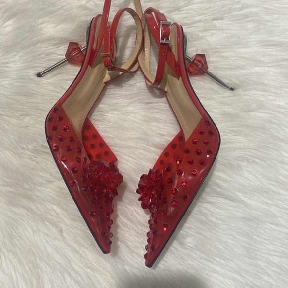 New Mach & Mach crystal embellished clear ankle strap pump size 40EU - Picture 15 of 15